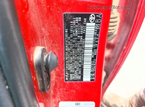 5YFBURHE9GP481982 2016 TOYOTA COROLLA Red Շարժիչի բաժամունքի տեսք