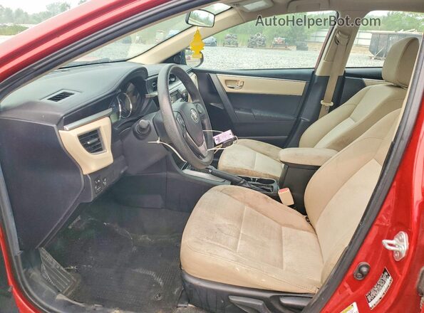 5YFBURHEXGP503441 2016 TOYOTA COROLLA Red წინა სალონის ხედი