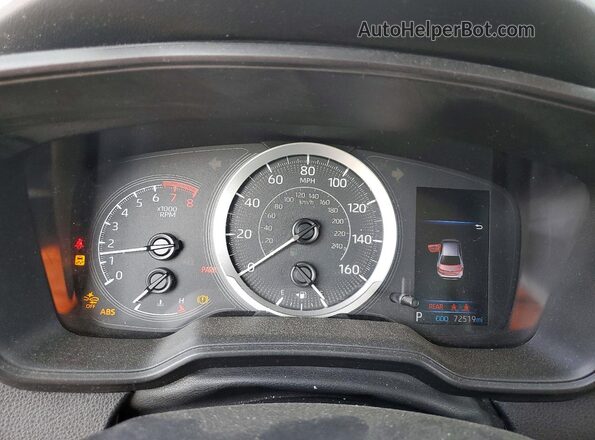 5YFEPMAE0NP330009 2022 TOYOTA COROLLA White Instrument cluster view