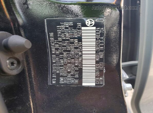 5YFEPMAE1MP254704 2021 TOYOTA COROLLA Two Tone Widok naklejki z numerem VIN