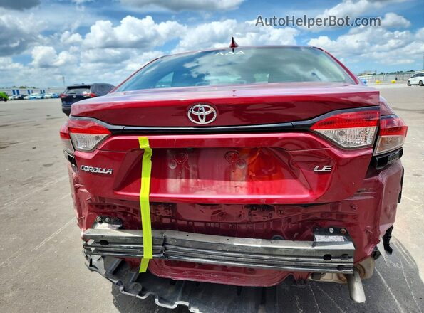 5YFEPMAE2NP371287 2022 TOYOTA COROLLA Burgundy Հետևի տեսք