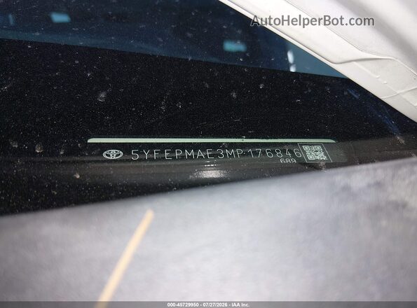 5YFEPMAE3MP176846 2021 TOYOTA COROLLA White Vista tres cuartos delantera izquierda