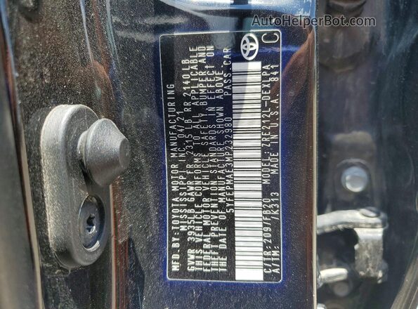 5YFEPMAE3MP232980 2021 TOYOTA COROLLA Black Widok komory silnika