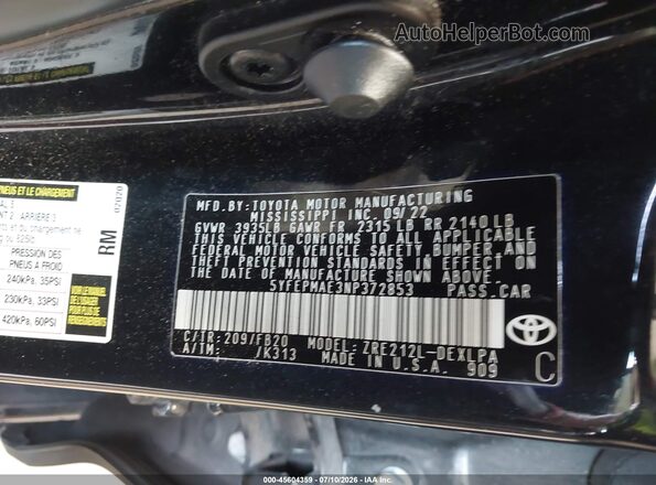 5YFEPMAE3NP372853 2022 TOYOTA COROLLA Черный Вид подкапотного пространства