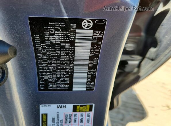 5YFEPMAE4MP227478 2021 TOYOTA COROLLA Blue Вид підкапотного простору