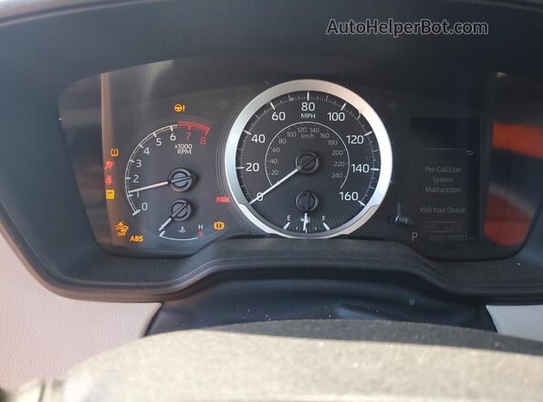 5YFEPMAE5NP382557 2022 TOYOTA COROLLA Black Вид щитка приладів