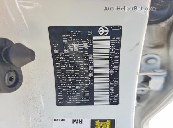 5YFEPMAE6MP158860 2021 TOYOTA COROLLA White ძრავის განყოფილების ხედი