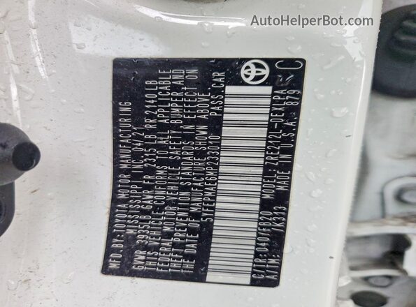 5YFEPMAE6MP233010 2021 TOYOTA COROLLA White Вид підкапотного простору