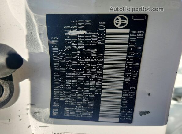 5YFEPMAE8NP331604 2022 TOYOTA COROLLA Белый Вид подкапотного пространства