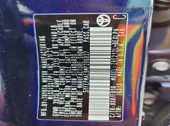 5YFEPMAE9MP206027 2021 TOYOTA COROLLA Blue Engine compartment view