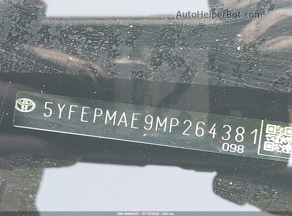 5YFEPMAE9MP264381 2021 TOYOTA COROLLA Silver Вид підкапотного простору