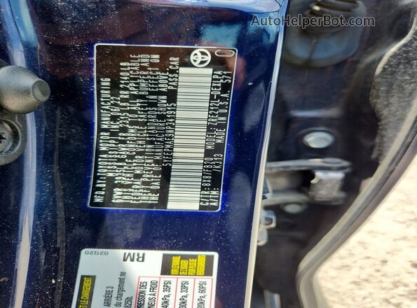 5YFEPMAE9NP341915 2022 TOYOTA COROLLA Blue VIN կոդի պիտակի տեսք