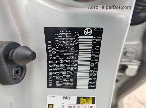 5YFEPRAE1LP117127 2020 TOYOTA COROLLA Silver Vista del compartimento del motor
