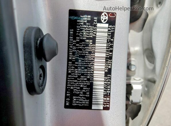 5YFEPRAE2LP061960 2020 TOYOTA COROLLA Silver Շարժիչի բաժամունքի տեսք