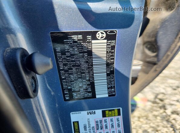 5YFEPRAE5LP145822 2020 TOYOTA COROLLA Blue Շարժիչի բաժամունքի տեսք