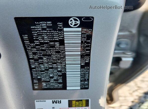 5YFEPRAE6LP026399 2020 TOYOTA COROLLA Silver Vista del compartimento del motor