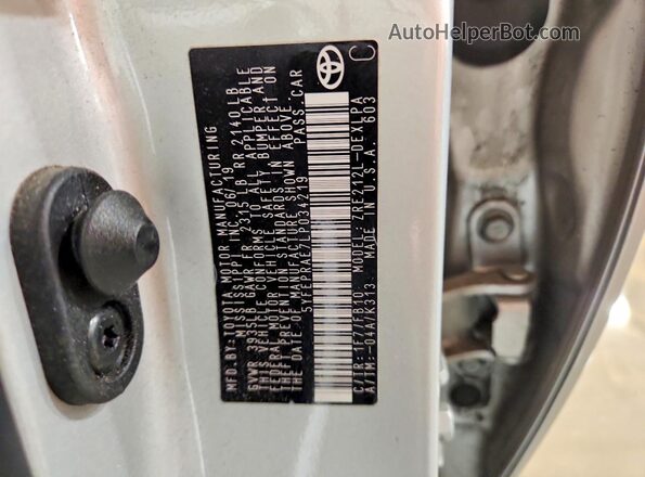 5YFEPRAE7LP034219 2020 TOYOTA COROLLA Silver Вид підкапотного простору