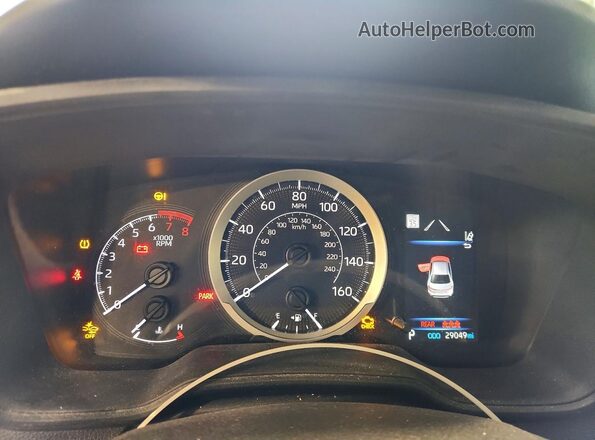 5YFEPRAE7LP068824 2020 TOYOTA COROLLA Silver Instrument cluster view