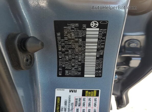 5YFEPRAE7LP073733 2020 TOYOTA COROLLA Серый Вид наклейки с VIN-кодом