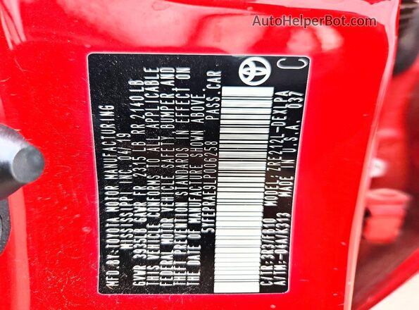 5YFEPRAE9LP006258 2020 TOYOTA COROLLA Red Engine compartment view