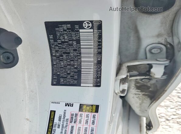 5YFEPRAEXLP133259 2020 TOYOTA COROLLA White Вид підкапотного простору