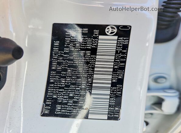 5YFP4MCE0PP150658 2023 TOYOTA COROLLA White Widok komory silnika