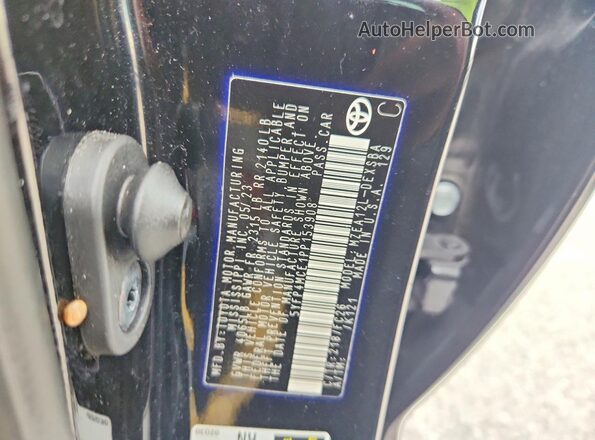 5YFP4MCE1PP153908 2023 TOYOTA COROLLA Black VIN կոդի պիտակի տեսք