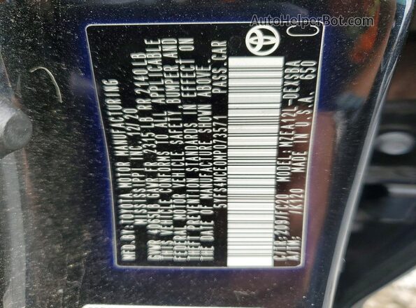 5YFS4MCE0MP073571 2021 TOYOTA COROLLA Black VIN sticker view