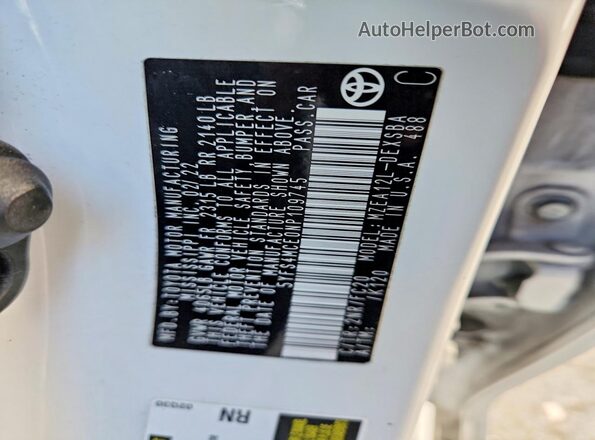 5YFS4MCE0NP109745 2022 TOYOTA COROLLA White Вид підкапотного простору