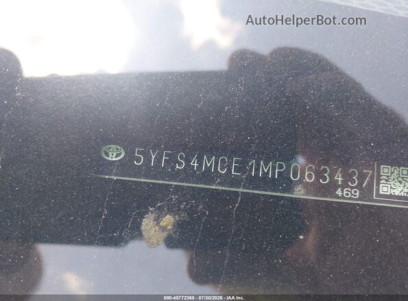 5YFS4MCE1MP063437 2021 TOYOTA COROLLA White Engine compartment view