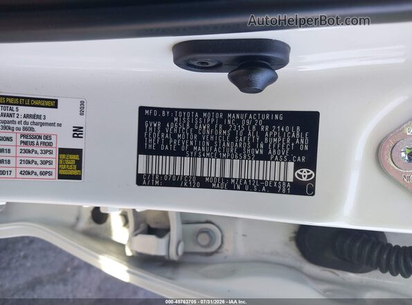 5YFS4MCE1MP065852 2021 TOYOTA COROLLA White ძრავის განყოფილების ხედი