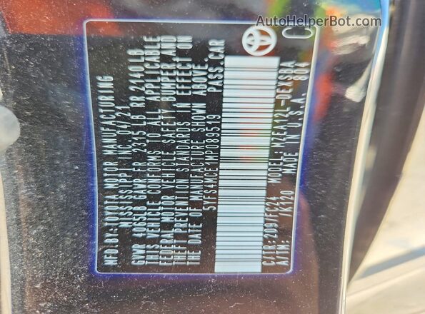 5YFS4MCE1MP089519 2021 TOYOTA COROLLA Black Շարժիչի բաժամունքի տեսք