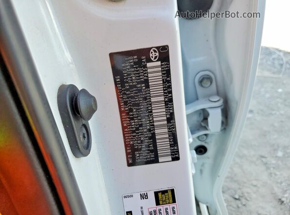 5YFS4MCE1NP099890 2022 TOYOTA COROLLA White VIN კოდის სტიკერის ხედი