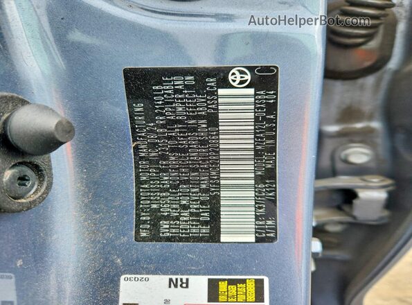 5YFS4MCE2RP208640 2024 TOYOTA COROLLA Silver VIN კოდის სტიკერის ხედი