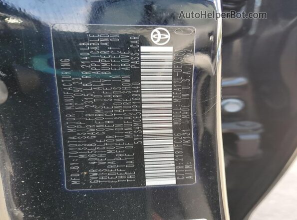5YFS4MCE5PP168440 2023 TOYOTA COROLLA Black ძრავის განყოფილების ხედი