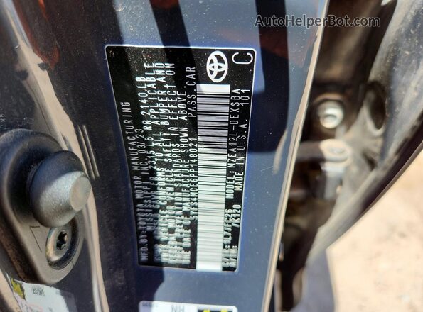5YFS4MCE6PP148021 2023 TOYOTA COROLLA Угольный Вид наклейки с VIN-кодом