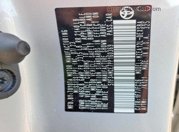 5YFS4MCE7PP160369 2023 TOYOTA COROLLA Silver Widok komory silnika