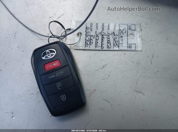 5YFS4MCE7SP235127 2025 TOYOTA COROLLA Red Առջևի վահանակի տեսք