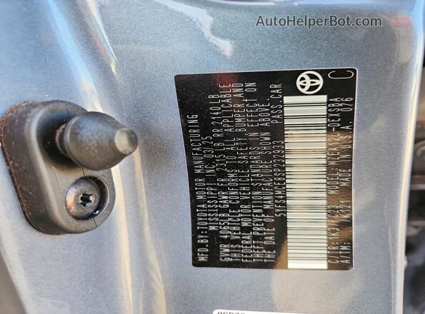 5YFS4MCE8SP232933 2025 TOYOTA COROLLA Gray Vista de la etiqueta del VIN