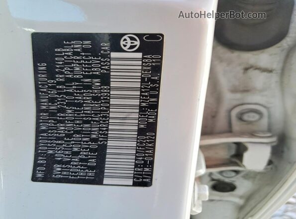 5YFS4RCE3LP013988 2020 TOYOTA COROLLA Белый Вид подкапотного пространства