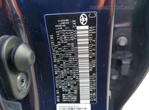 5YFS4RCE5LP027178 2020 TOYOTA COROLLA Blue ძრავის განყოფილების ხედი