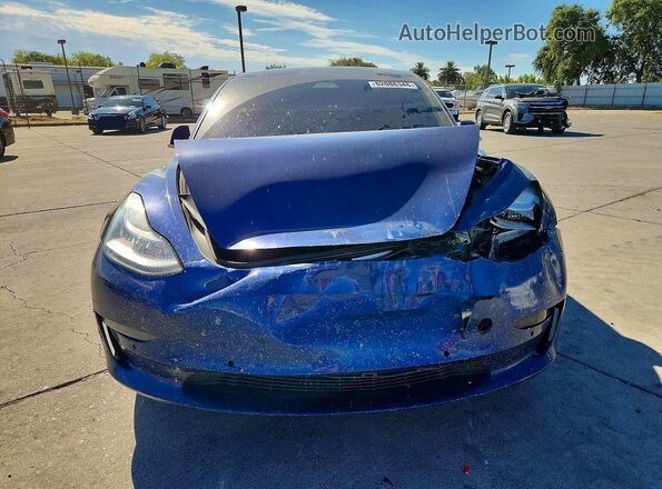 5YJ3E1EA0JF160341 2018 TESLA MODEL Синий Вид спереди