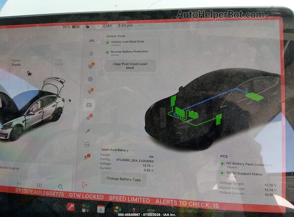 5YJ3E1EA0LF634775 2020 TESLA MODEL 3 Белый 