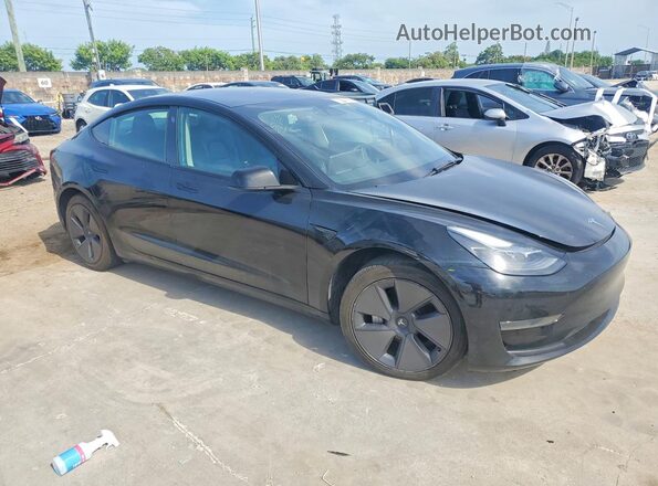 5YJ3E1EA0PF456887 2023 TESLA MODEL Black Передня права чверть