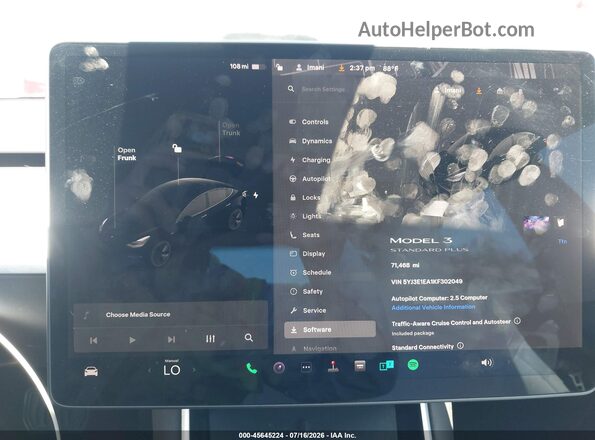 5YJ3E1EA1KF302049 2019 TESLA MODEL 3 White Vista de los asientos traseros