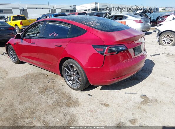 5YJ3E1EA1NF187652 2022 TESLA MODEL 3 Красный Задняя левая четверть