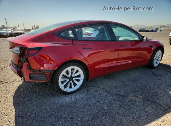 5YJ3E1EA1NF303934 2022 TESLA MODEL Red Rear right