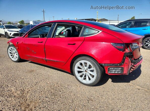 5YJ3E1EA1NF303934 2022 TESLA MODEL Red Rear left