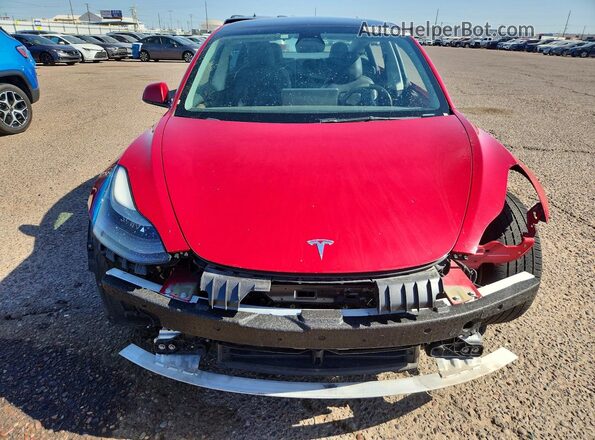 5YJ3E1EA1NF303934 2022 TESLA MODEL Red Front view