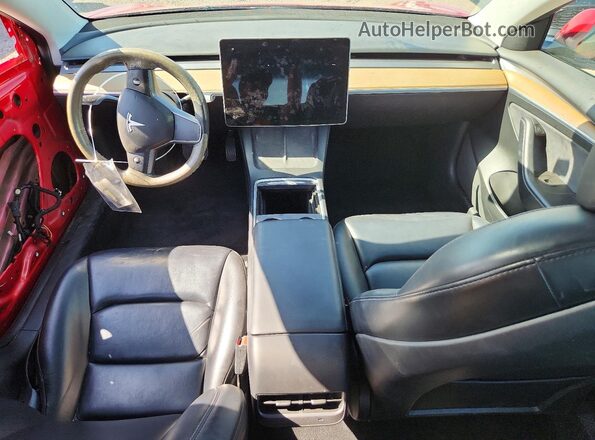 5YJ3E1EA1NF303934 2022 TESLA MODEL Red Dashboard view